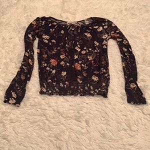 Pink Republic long sleeve flower  blouse size S